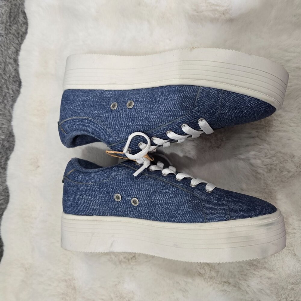Roxy Shelilahh 2.0 Platform Sneakers Women's Sizes Blue Denim Like Upper NEW - Picture 8 of 8